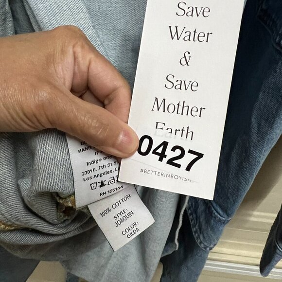 Boyish THE JOAQUIN Mini Jacket Oversized Dress XS Xtra Small in GILDA Light Blue - Picture 8 of 10